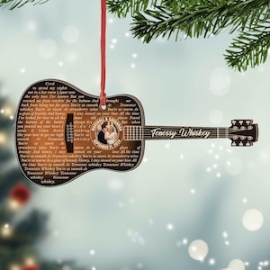 Custom Song Photo Ornament, Guitar Ornament, Custom Music Ornament, Music Ornament, Couple Song Ornament, Scannable Music Code Ornament