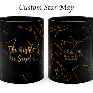 Carte des étoiles personnalisée par date sur la tasse, cadeau d'anniversaire pour lui, cadeau d'anniversaire significatif. Ciel nocturne personnalisable, la nuit où nous avons sexué