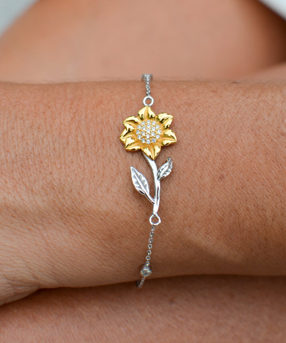 37th Birthday Gift Sunflower Bracelet Spiritual Gift for Her Women