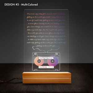 Kassette Nachtlicht, einzigartiges Hochzeitstag Geschenk, benutzerdefinierte Songtexte, Vinyl Schallplatte benutzerdefinierte Lyrics Retro Geschenk für ihn / sie / Musiker