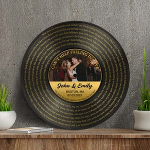 Wedding Song Lyrics Engraved, Wooden Anniversary Gift, First Dance Lyrics, 5th Anniversary, Wood Anniversary, Wedding Gift, 1st Anniversary