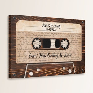 Vinyl Record Song Lyrics 2nd Cotton 4th and 12th Linen 5th Wood Anniversary for Music Loving Husband or Wife Sustainable Gift Valentines Day