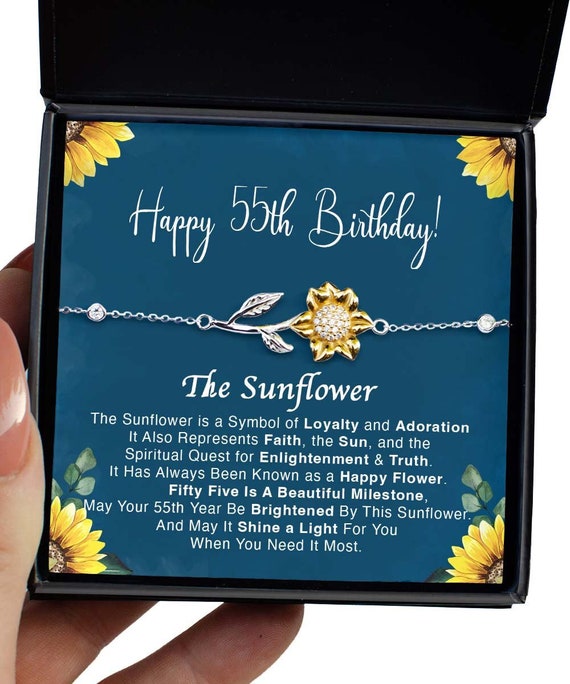 55e anniversaire cadeau tournesol bracelet cadeau spirituel pour