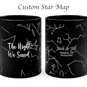 Carte des étoiles personnalisée par date sur la tasse, cadeau d'anniversaire pour lui, cadeau d'anniversaire significatif. Ciel nocturne personnalisable, la nuit où nous avons sexué