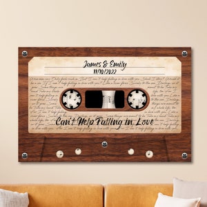 Vinyl Record Song Lyrics 2nd Cotton 4th and 12th Linen 5th Wood Anniversary for Music Loving Husband or Wife Sustainable Gift Valentines Day