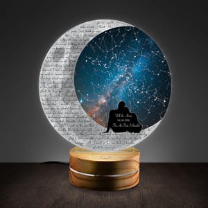 Carte des étoiles à la lumière de la nuit - Carte de la constellation personnalisée - Paroles de chanson personnalisées - Étoiles pour le mariage - Carte du ciel étoilé - Cadeau d'anniversaire - Céleste
