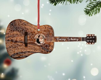 Enfeite personalizado com foto de música, enfeite de guitarra, enfeite musical personalizado, enfeite musical, enfeite musical para casal, enfeite com código musical escaneável