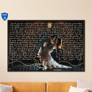 First Dance Lyrics On Canvas Wedding Song Lyrics wall art Custom Song Lyric Art Wedding Vows Anniversary Gift Personalized Lyrics Gift