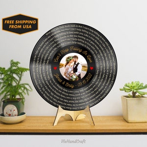 Regalos para novio, regalo de San Valentín para novia, marco de fotos personalizado, regalo de amor verdadero para pareja, aniversario, letrero redondo de madera de amor.