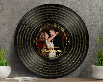 Personalized Wedding Gift, Vinyl Record Song Lyrics for Him, Gift For Father Of The Bride, Wedding Ideas, Wedding Gift, Custom Wedding Gift