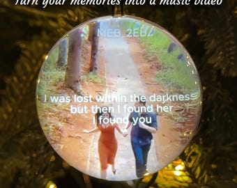 Glass Lyrics Video Globe, Memory Glass Ball Video Player, Playable Video Gift Sphere for Valentine’s Day, Birthday and Christmas, Memory Orb