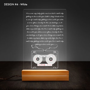 Cassette Tape Nachtlampje, Uniek Huwelijksverjaardag Cadeau, Aangepaste Songteksten, Vinyl Record Aangepaste Teksten Retro Cadeau voor hem/haar/muzikant