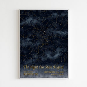 Custom Star Map, Night Sky Print Digital, Star Map Poster, Custom Constellation, Wedding Anniversary Gift, Personalized Gift, Engagement