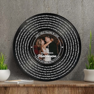 Personalized Wedding Gift, Vinyl Record Song Lyrics for Him, Gift For Father Of The Bride, Wedding Ideas, Wedding Gift, Custom Wedding Gift