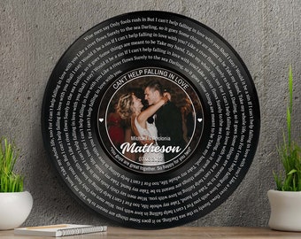 Personalized Wedding Gift, Vinyl Record Song Lyrics for Him, Gift For Father Of The Bride, Wedding Ideas, Wedding Gift, Custom Wedding Gift