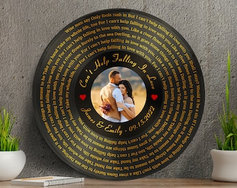 Personalized Wedding Gift, Vinyl Record Song Lyrics for Him, Gift For Father Of The Bride, Wedding Ideas, Wedding Gift, Custom Wedding Gift