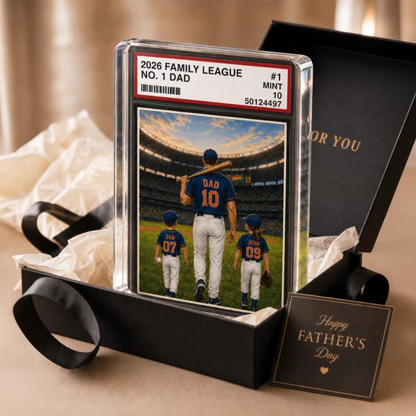 Custom Baseball Dad Acrylblock - Personalisiertes Familien-Baseballkarten-Andenken