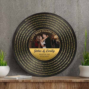 Personalized Wedding Gift, Vinyl Record Song Lyrics for Him, Gift For Father Of The Bride, Wedding Ideas, Wedding Gift, Custom Wedding Gift