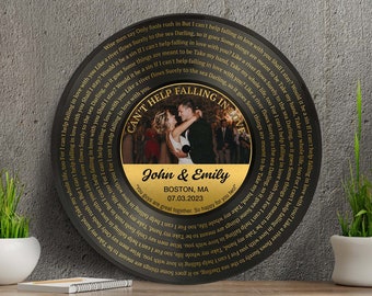 Personalized Wedding Gift, Vinyl Record Song Lyrics for Him, Gift For Father Of The Bride, Wedding Ideas, Wedding Gift, Custom Wedding Gift