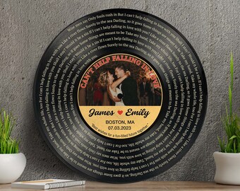 Personalized Wedding Gift, Vinyl Record Song Lyrics for Him, Gift For Father Of The Bride, Wedding Ideas, Wedding Gift, Custom Wedding Gift