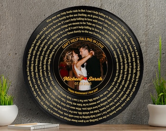 Personalized Wedding Gift, Vinyl Record Song Lyrics for Him, Gift For Father Of The Bride, Wedding Ideas, Wedding Gift, Custom Wedding Gift