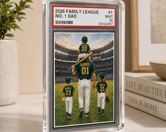 Custom Baseball Dad Acrylblock - Personalisiertes Familien-Baseballkarten-Andenken