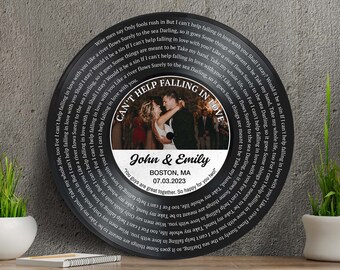 Personalized Wedding Gift, Vinyl Record Song Lyrics for Him, Gift For Father Of The Bride, Wedding Ideas, Wedding Gift, Custom Wedding Gift