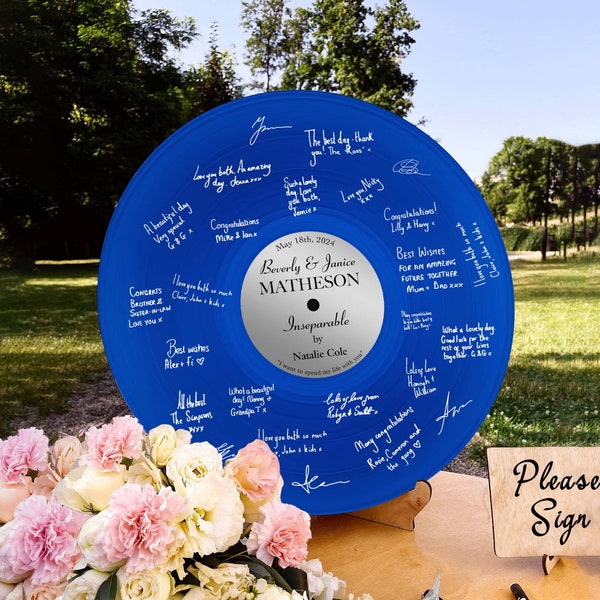 Blue Vinyl Wedding Guest Book Etsy