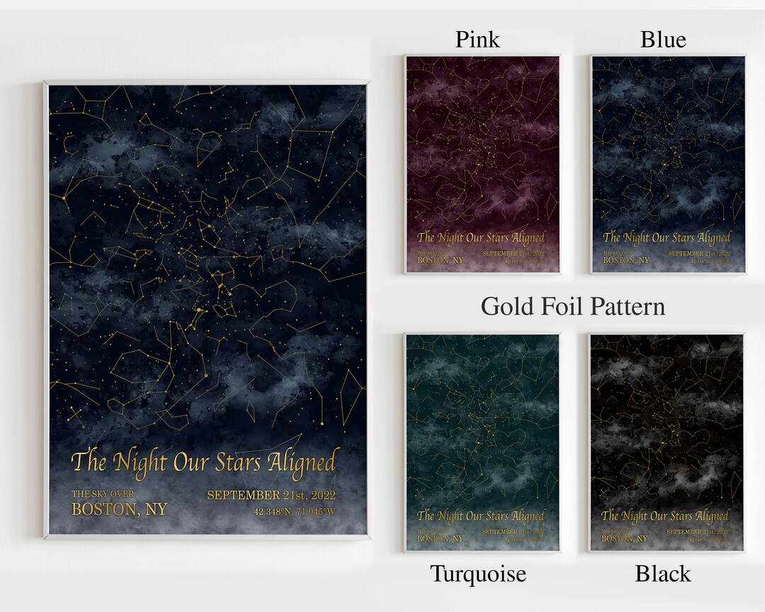 Custom Star Map, Night Sky Print Digital, Star Map Poster, Custom ...