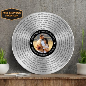 3D Wood Sign, Round Wood Sign, Vinyl Record Song Lyrics Gift for Him, Birthday Present - 2nd 4th 12th Anniversary Gift for Her, Best Friend