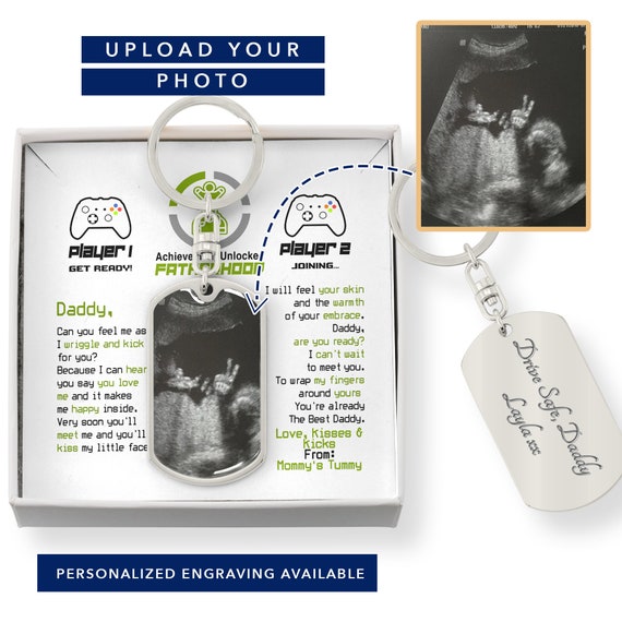 Ultrasound Dog Tag Keychain From Baby Bump Birthday Gift for New