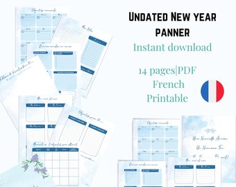 Undated Planner, Personal Tracker, New Years Printable |Goal Planner, Goal Setting Worksheet|French