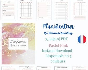 Agenda scolaire| Le homeschooling| education planner -monthly calendar| Monthly planner| weekly planner|activities planner|school organizer