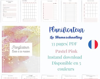 Agenda scolaire| Le homeschooling| education planner -monthly calendar| Monthly planner| weekly planner|activities planner|school organizer