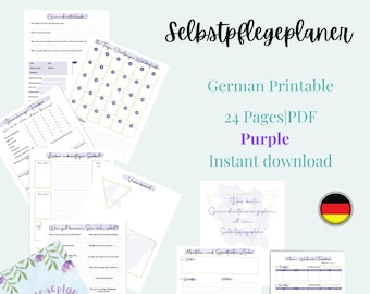 Self-Care Printables |Wellness Planner | Goals planner| | Personal Growth Tracker |Vision board|German printable