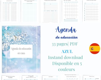 Agenda de educación|Spanish printables|Spanish planner|Spanish notebook|Print spanish|digital spanish|