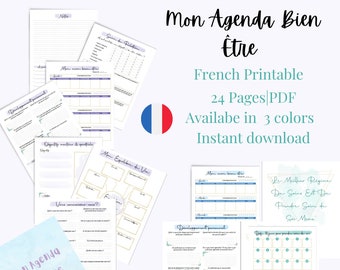 French Self-Care Planner | Wellness Tracker (PDF)