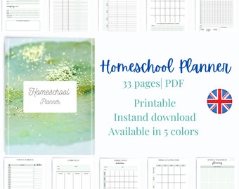 Undated Homeschool planner Printable |20+ pages| Digital PDF, Instant Download