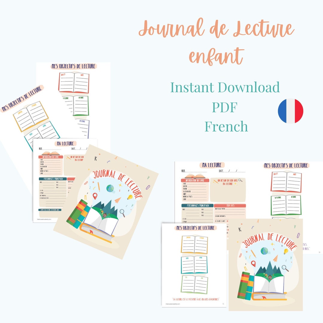 Journal de lecture enfant|Kid's reading journal |Kids Reading Log ...