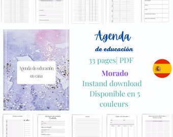 Agenda de educación|Spanish printables|Spanish planner|Spanish notebook|Print spanish|digital spanish|