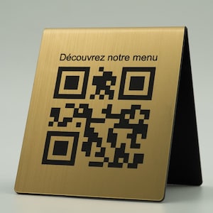 Personalisierter Gravierter QR Code Ständer – Kontaktloser Menühalter für Restaurants, Hygienische und Moderne Präsentation
