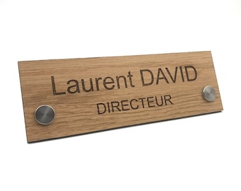 Personalized name tag for modern professional office, custom engraved name plate, golden name plate, office easel