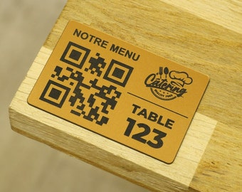 Plaque QR Code Personnalisé, Menu sans contact, Logo, Numéro de table, Restaurant, Hôtel, Bar, Gîtes, Chambre d'hôte