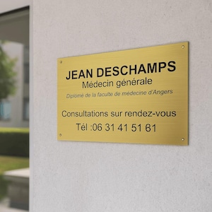 Personalized Engraved Plastic Doctor&#39;s Professional Plaque - Signage for Liberal Professions, Medical Office Plaque