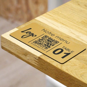 Plaque QR Code Personnalisée Gravée - Durable et Résistante pour Restaurant, Hôtel, Bar ou Entreprise