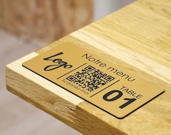 Placa QR Code Personalizada Grabada - Duradera y Resistente para Restaurantes, Hoteles, Bares o Empresas