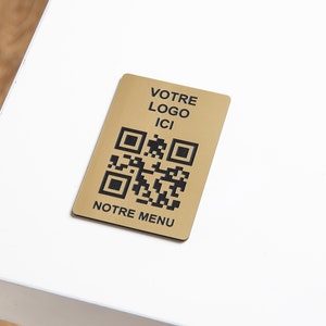 Placa de Código QR Personalizada –Menú Sin Contacto para Restaurantes, Hoteles, Bares, Código QR para Instagram, Facebook, Reseñas de Google