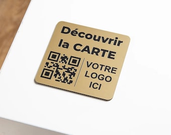 Personalized QR Code Plaque – Table Number, Contactless Menu for Restaurant, Hotel, Bar – QR Instagram, Facebook, Google Reviews