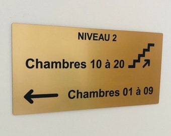 Panneau d'hôtel avec étage et numéro de chambre Personnalisé