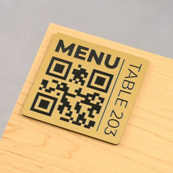 Personalized QR code plate, Table number, Contactless menu, Restaurant, Hospitality, Bar, Instagram, Facebook, Google reviews